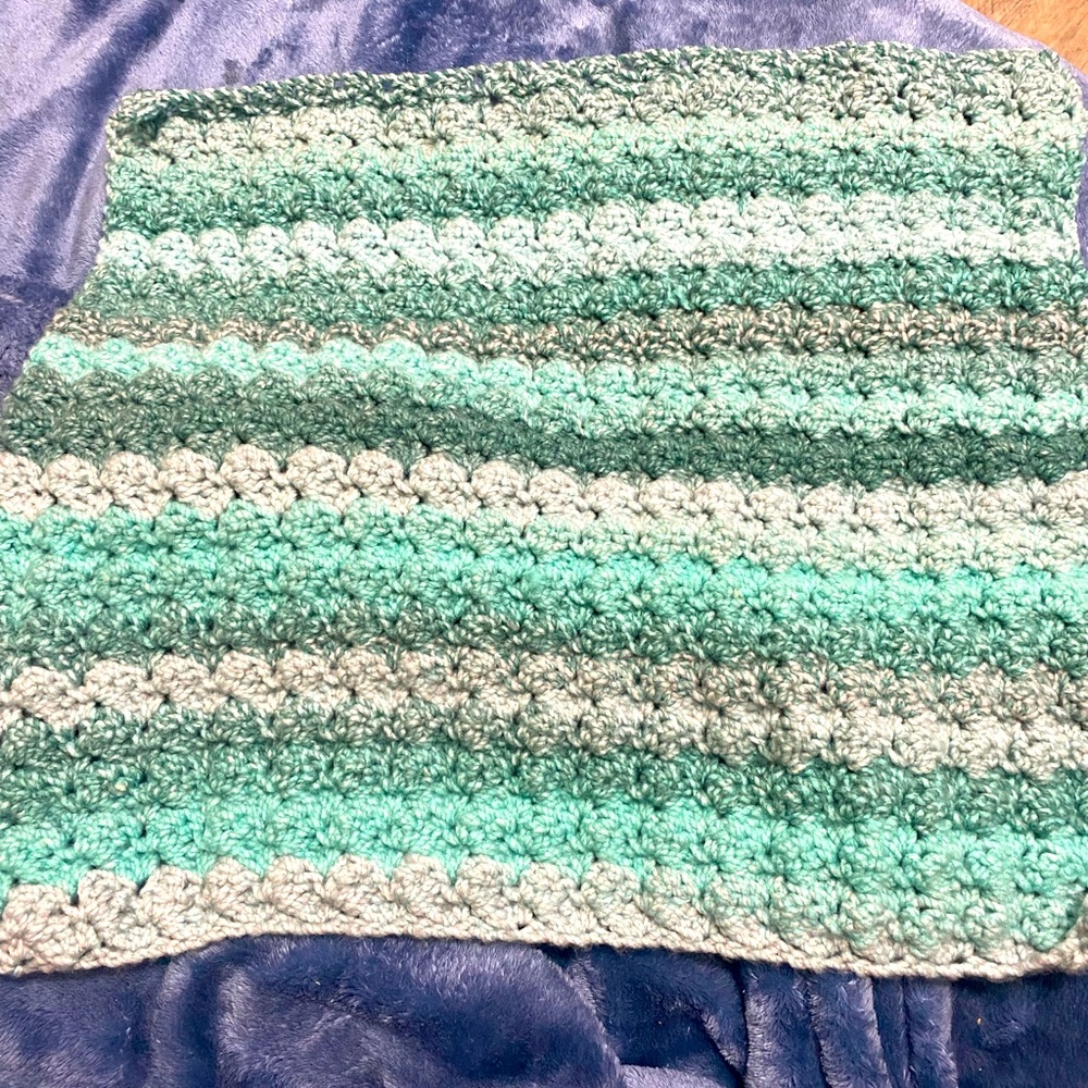 Hand crochet baby blanket